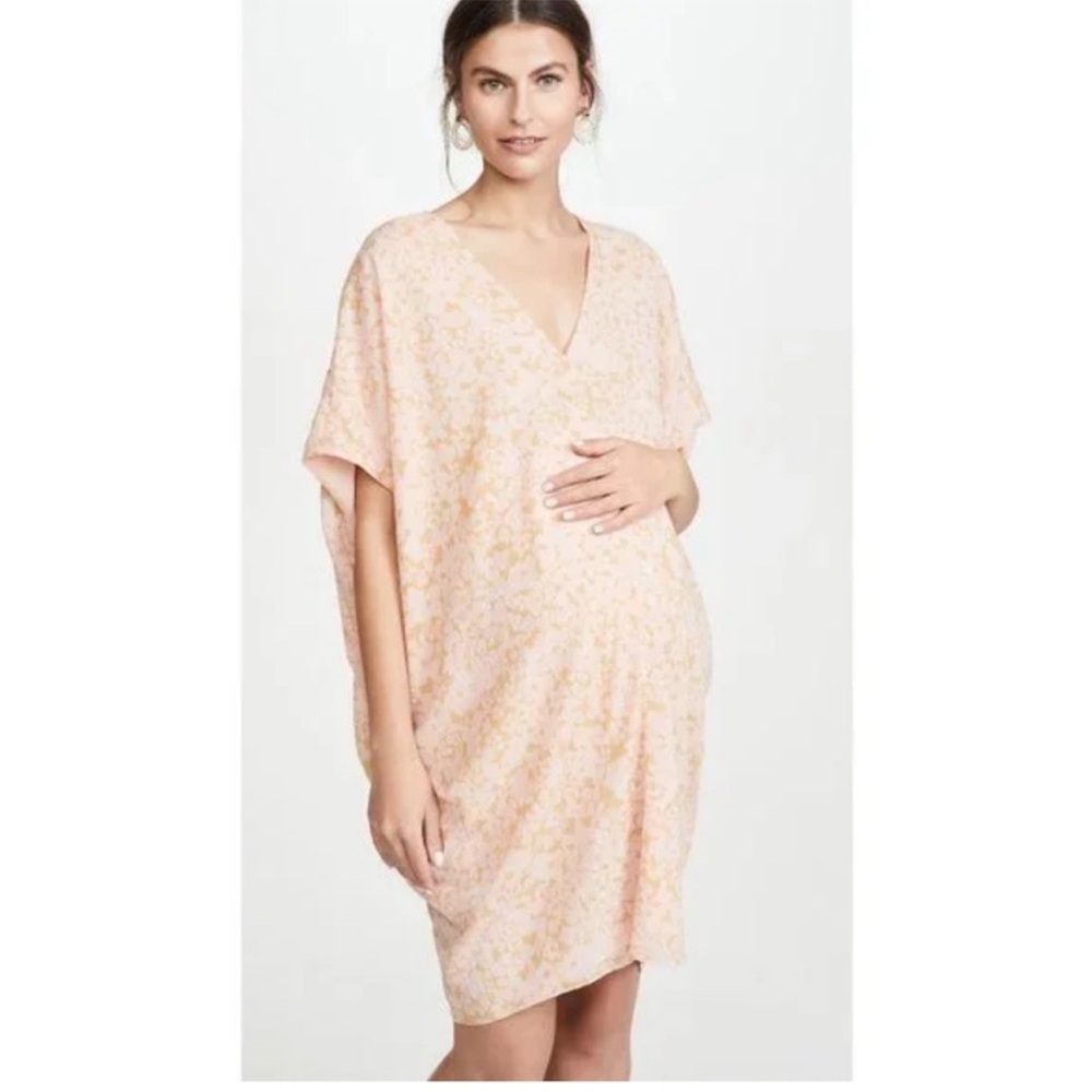 Hatch Maternity THE SLOUCH DRESS Apricot Silk OS